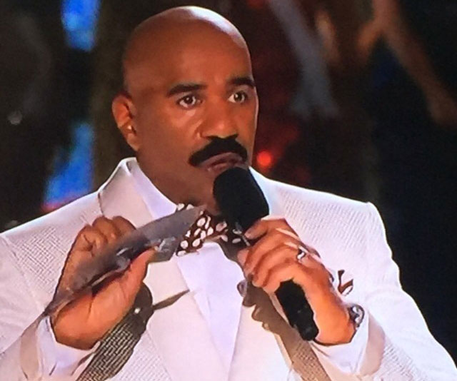 BUNGLE. Comedian and Miss Universe pageant host Steve Harvey apologizes after botching the big announcement. - SCREENGRAB FROM VIDEO CLIP, MISS UNIVERSE TWITTER ACCOUNT
