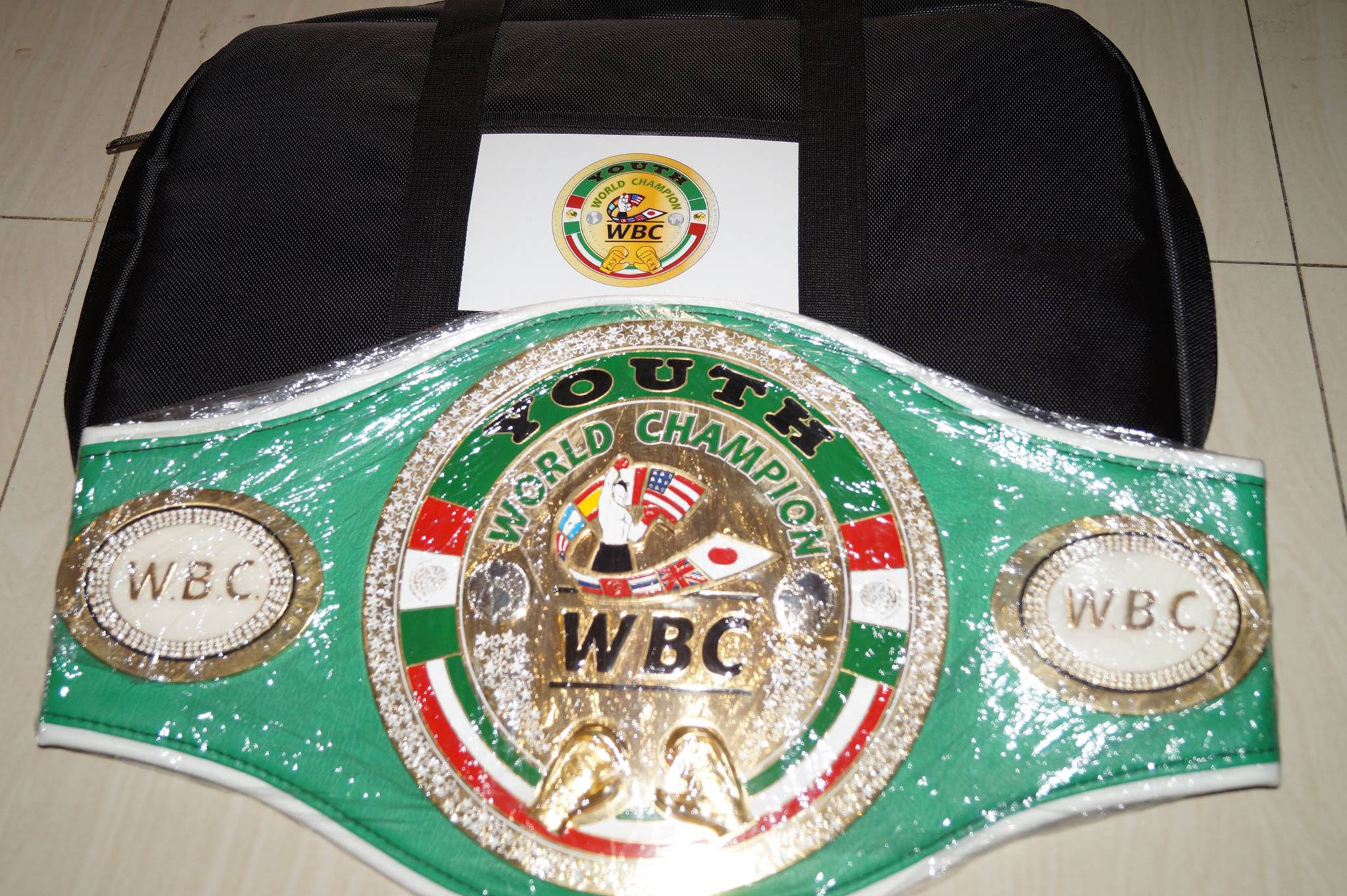 WBC Youth World Minimumweight Championship belt Photo Grab from Facebook Brico Langbay Santig