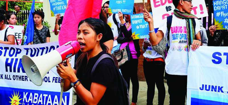 League of Filipino Students rally against looming tuition fee hike