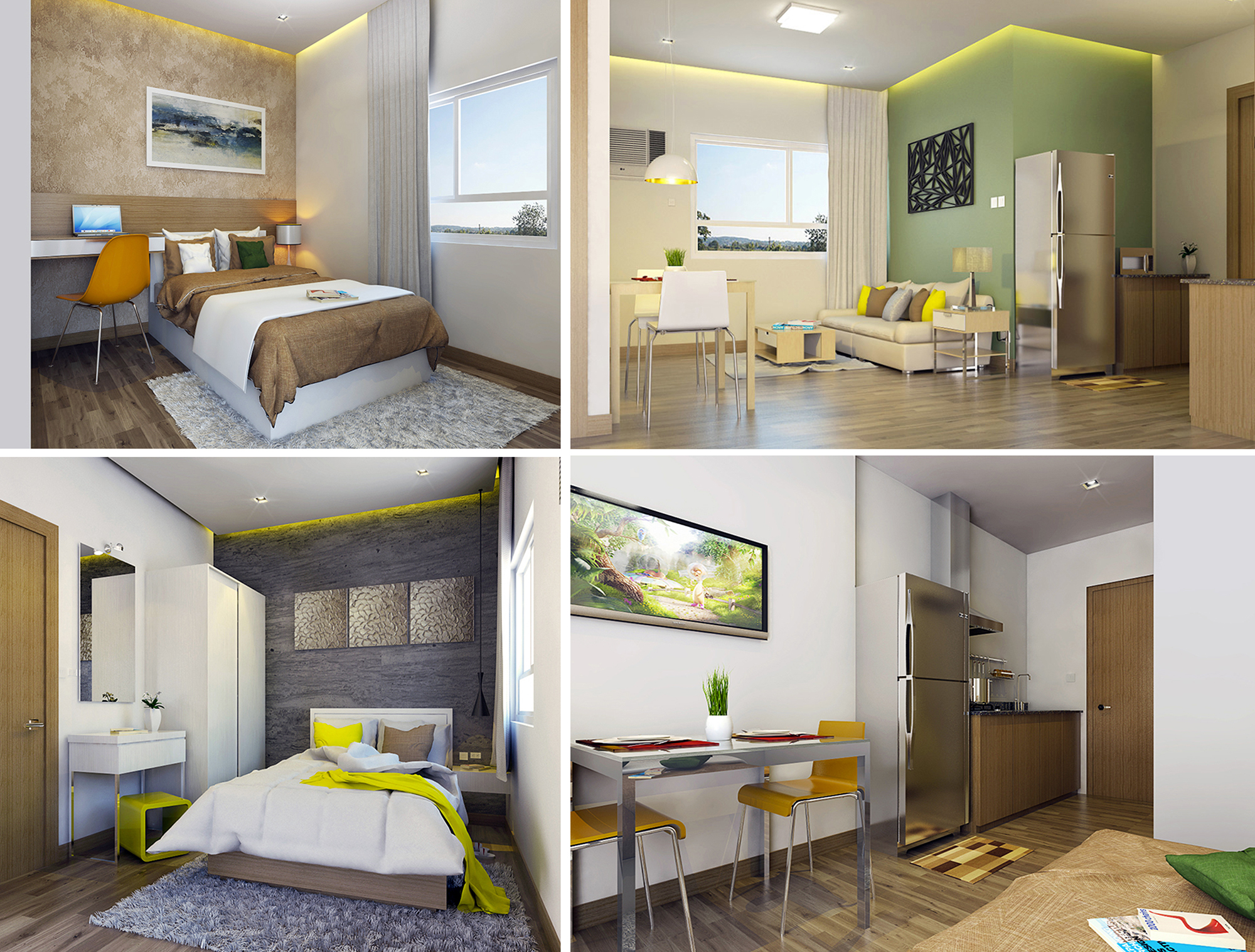 PERSPECTIVE. A sample of the 1 Bedroom unit (Upper Photo) and Studio unit (Lower Photo). PHOTO GRAB FROM CLI WEBSITE.