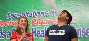 Not smoking, vapers on e-cigarettes