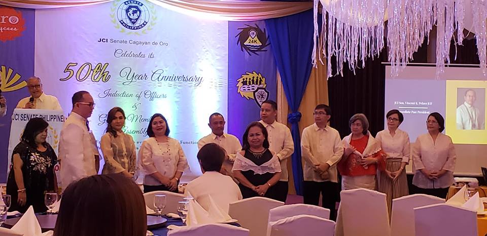 Newly inducted board of directors of JCI Senate Cagayan de Oro during the 50th-anniversary induction ceremony.