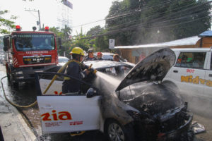 CAB ON FIRE