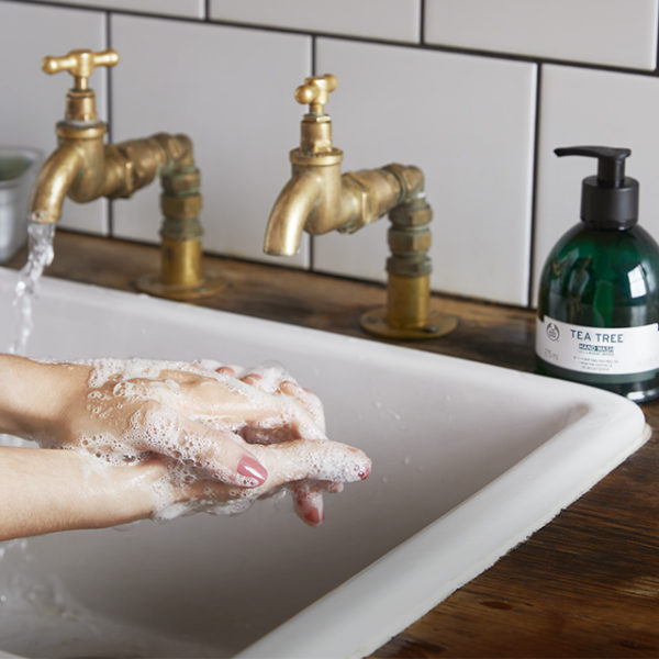 Cleaning and pampering your hands with the Body Shop