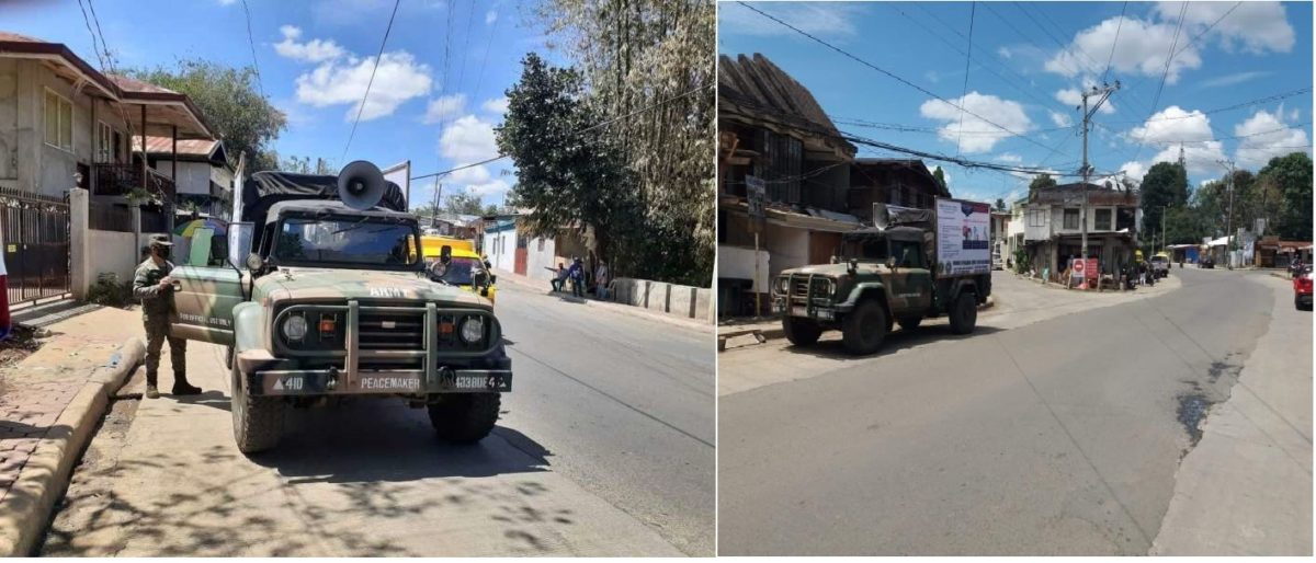 Soldiers use PA system, assist Covid-19 frontliners