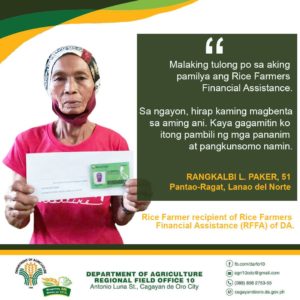 Bukidnon, Lanao Norte rice farmers to receive P65-M monetary aid from DA-10 amid COVID-19