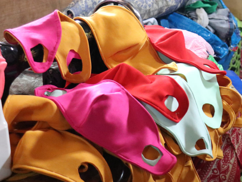 Skills training, livelihood starter kit beneficiary makes face masks