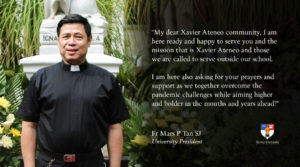 Fr Mars Tan, SJ begins term as 15th XU president