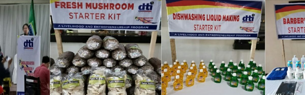 Bukidnon former-rebels, fire victims get DTI livelihood kits