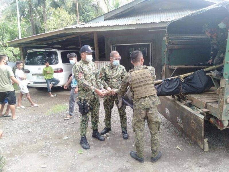 Army turns over body of slain NPA rebel to Balingasag govt