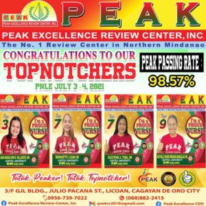 NLE Top Notchers from MisOr leaves behind legacy to PEAK Excellence Review Center Inc., Capitol University