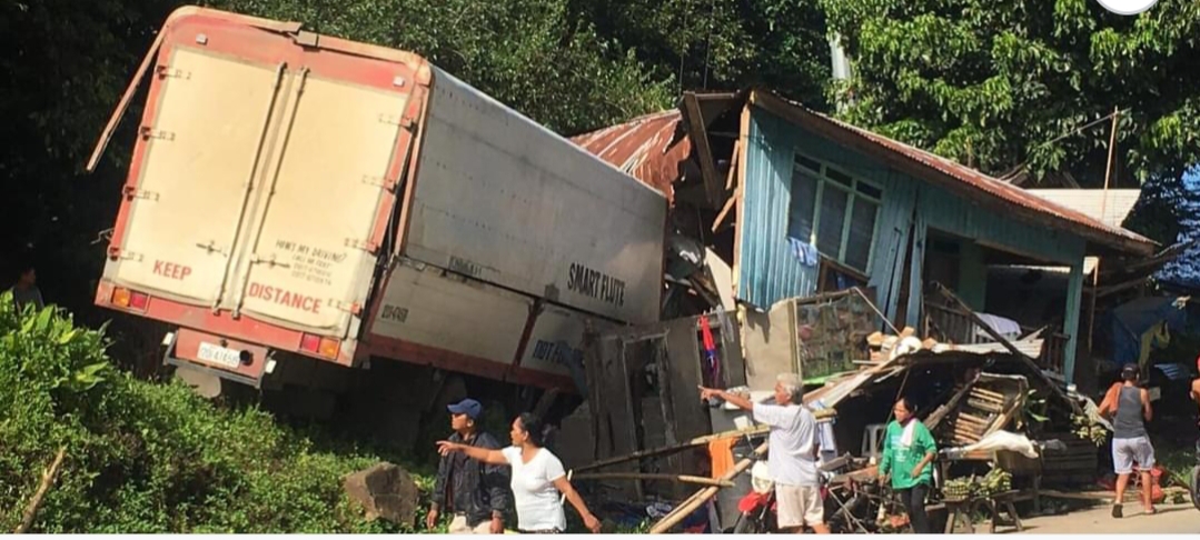 Delivery truck plows 3 homes in Talakag