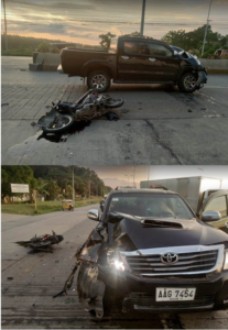 1 dead, 2 hurt after a 3-vehicle pile up in Digos