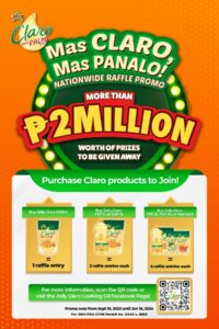 Win Over P2 million worth of prizes from Jolly Claro's Mas Claro, Mas Panalo nationwide raffle