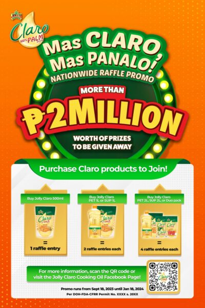 Win Over P2 million worth of prizes from Jolly Claro's Mas Claro, Mas Panalo nationwide raffle