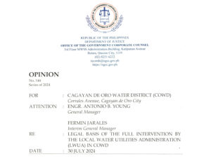 OGCC approves LWUA takeover