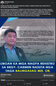 Oro Comelec debunks fake news