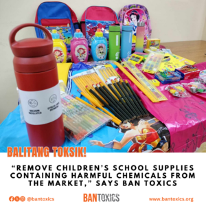 Watchdog urges recall of toxic school supplies in the country