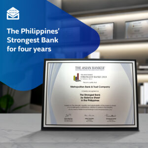 Asian Banker hails Metrobank as the Philippines' strongest bank for fourth straight year