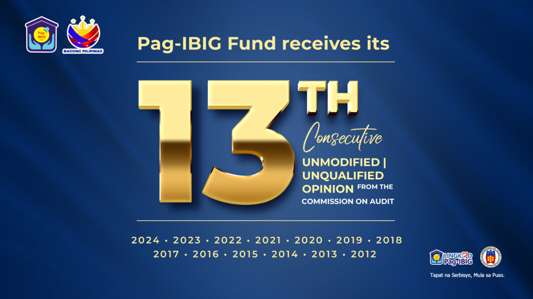 Pag-IBIG Fund Earns 13th Straight Unmodified Opinion from COA