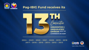 Pag-IBIG Fund Earns 13th Straight Unmodified Opinion from COA