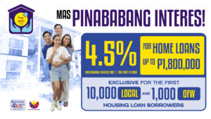 Pag-IBIG Fund to Offer Special 4.5% Rate for Home Loans Up to P1.8 Million