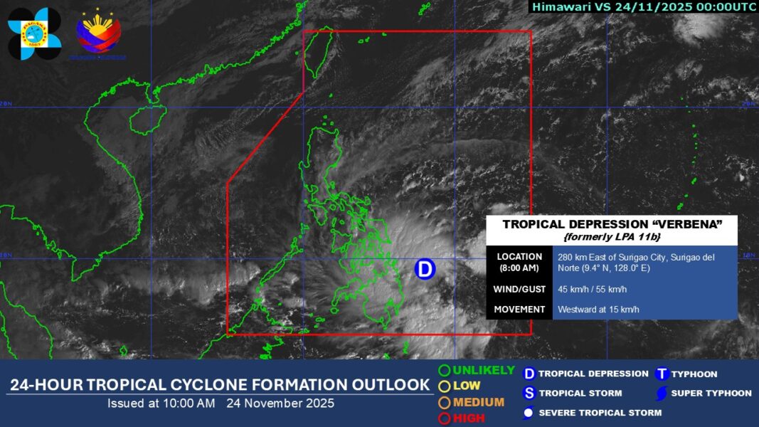 Gingoog, others suspend classes due to TD Verbena