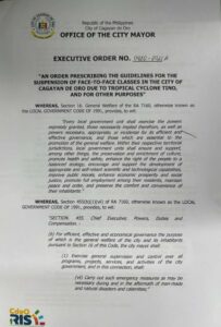 TS Tino forces Oro to suspend classes