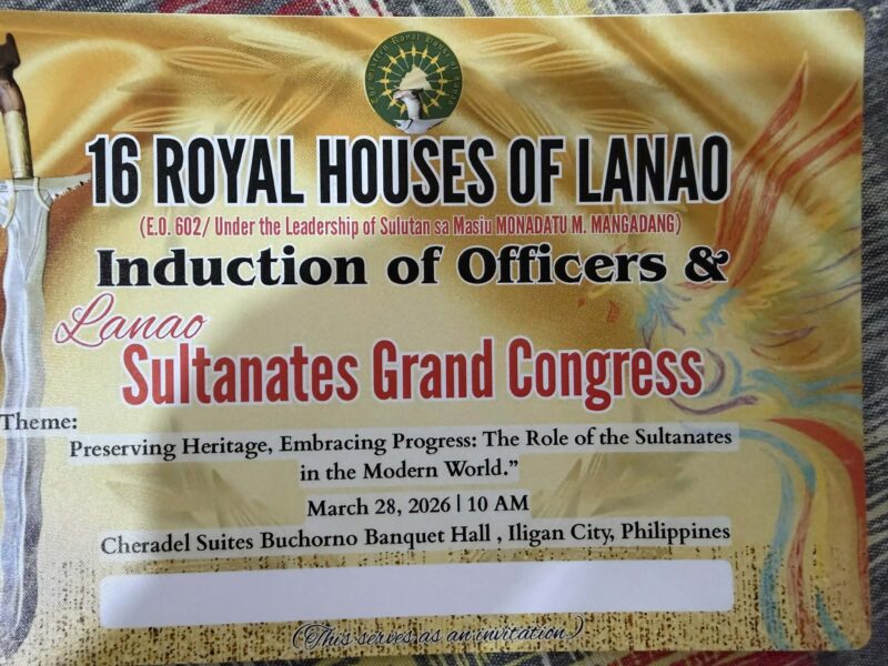 16 Royal Houses of Lanao meeting poster.