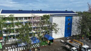The newly completed four-storey expansion building at Bulua National High School (BNHS) designed to reduce classroom overcrowding.