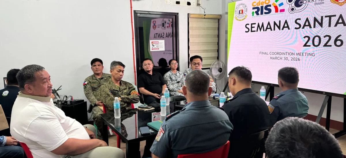 Cagayan de Oro city officials and disaster management personnel meet to discuss public safety protocols and traffic guidelines for the Holy Week 2026 observance.