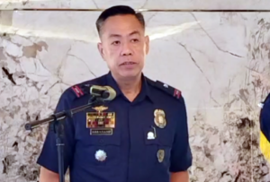 PRO-10 Regional Director Christopher Abrahano speaking at a press conference regarding the acid-throwing incident in Cagayan de Oro.