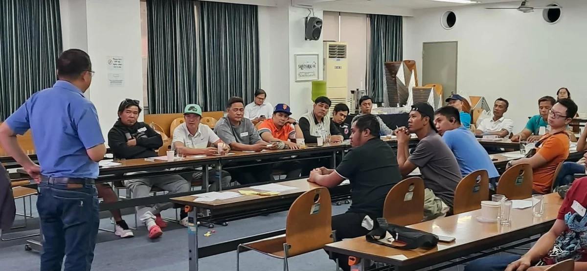 Delivery riders and digital platform workers during the founding assembly of DigitALL Workers Pilipinas–FFW in Quezon City.