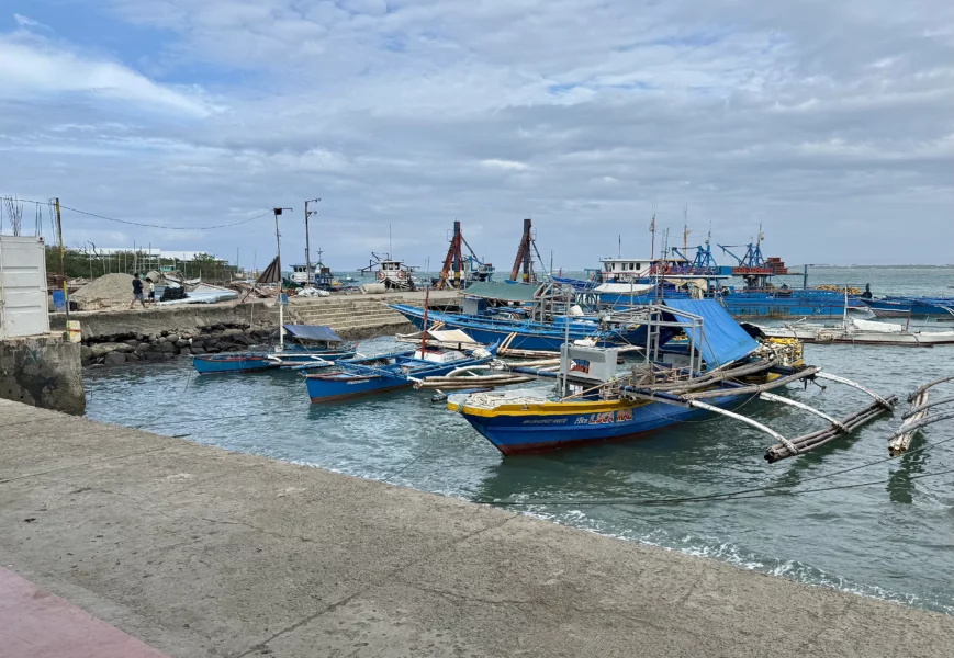 Rows of pump boats and trawlers anchored and idle at the Luyongbonbon pier due to soaring diesel fuel costs.