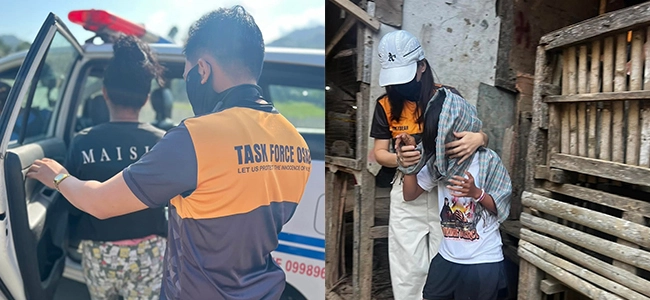 Iligan City Police and Task Force OSAEC conducting a rescue operation for child victims of online sexual exploitation.