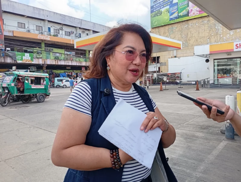 Oro Chamber Chairman Irene Floro discussing the impact of the oil crisis on Cagayan de Oro businesses.