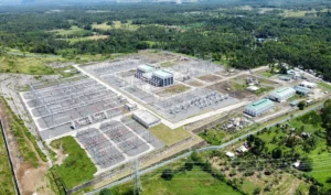 A view of National Grid Corporation of the Philippines (NGCP) high-voltage transmission lines that deliver electricity across the power grid.
