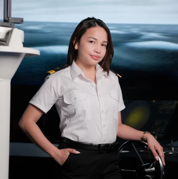 KC Abigail Chin-Sood on duty, embodying professional resilience and emotional strength while balancing the demands of a high-pressure maritime career during the COVID-19 pandemic.