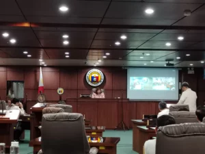 Members of the Cagayan de Oro City Council during a regular session discussing the resolution for the relief of the Cogon Police Station commander following a fatal accident at Cogon Market.