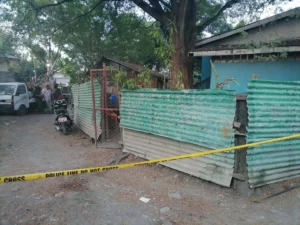 A residential house in Sitio Alas-as, Barangay Sinunuc, Zamboanga City, cordoned off with yellow police line tape following a law enforcement operation on April 23, 2026.