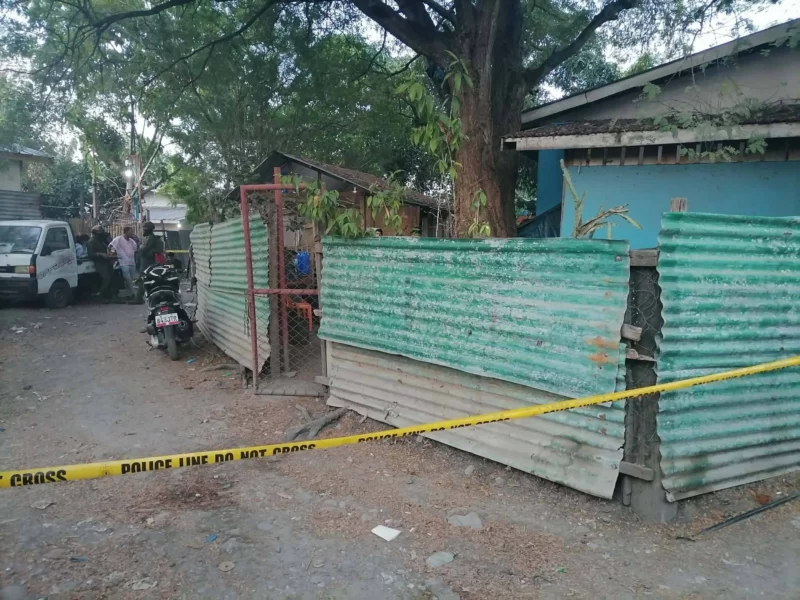 A residential house in Sitio Alas-as, Barangay Sinunuc, Zamboanga City, cordoned off with yellow police line tape following a law enforcement operation on April 23, 2026.