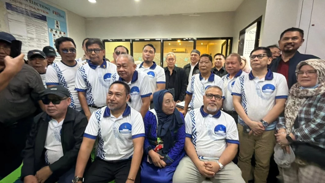Bangsamoro Federalist Party (BFP) officials and core members gathering to file their registration petition at the Comelec-Barmm office.
