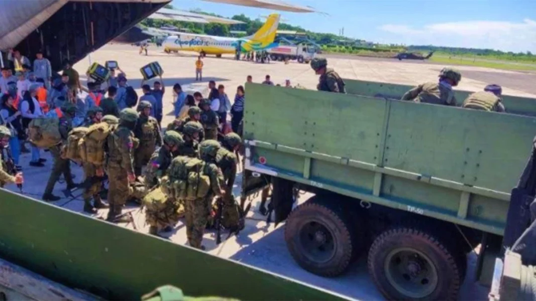Philippine Army troops and 6th Infantry Division personnel deploying to BARMM hotspots in Maguindanao and Cotabato ahead of the September 14 parliamentary elections.