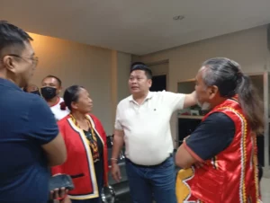 Misamis Oriental Board Member Dexter Yasay meeting with Higaonon tribe leaders in Barangay Sinalac, Initao, to discuss alleged illegal mining on ancestral lands.