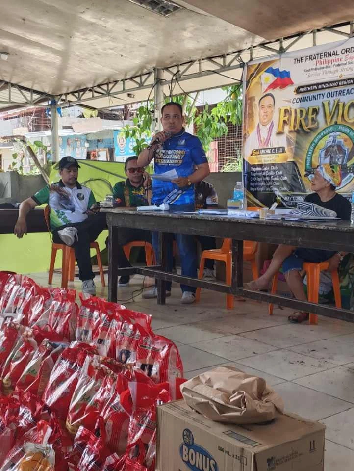NMR 12 Regional Governor Kuya Archie C. Ello delivering a message on unity and cooperation during a Fraternal Order of Eagles regional activity.