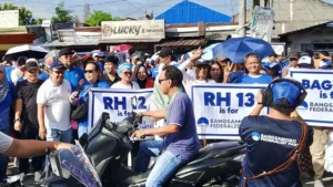 Thousands of Bangsamoro Federalist Party (BFP) supporters gathering for the historic 2026 BARMM parliamentary election COC filing in Cotabato City.