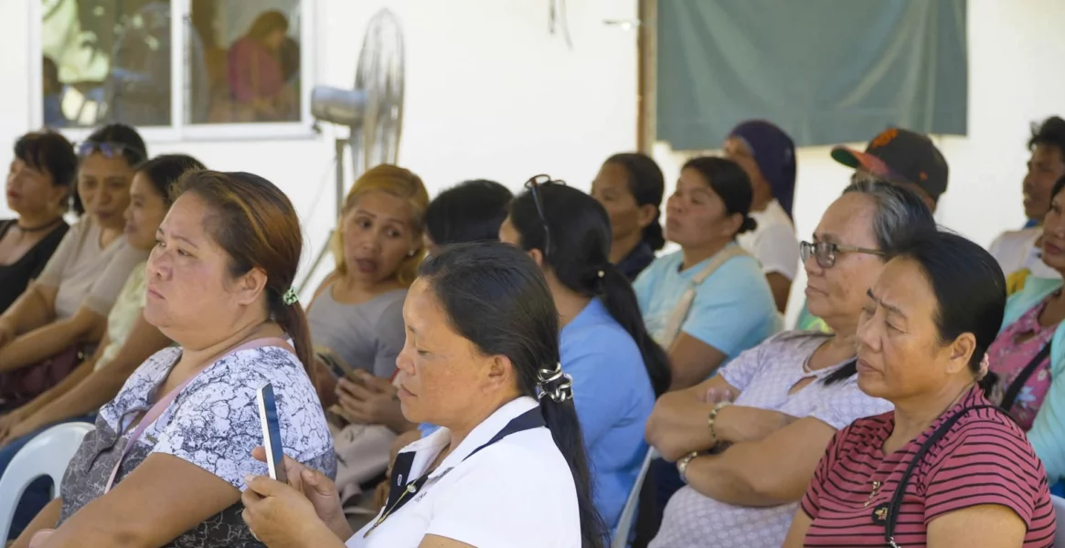 Local farmers gathered at Cagayan de Oro City hall waiting for the distribution of synthetic urea fertilizer and farm inputs at a municipal distribution site in Cagayan de Oro.