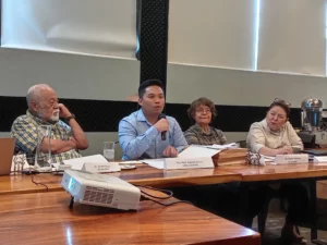 Attorney Ralph Angelo Metrillo, legal counsel for COPTAC, addressing reporters at a May 4 press briefing regarding the DENR investigation into the Xavier University and Cebu Landmasters Inc. joint venture for the Manresa property.