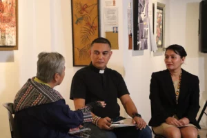 Fr. Raymond Ambray and human rights advocates participating in a dialogue regarding the Commission on Human Rights’ national inquiry into the red-tagging of Lumad communities.