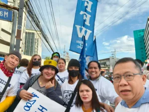 A collage of supplied photos featuring media personality Jay Sonza and Federation of Free Workers (FFW) president Sonny Matula, highlighting the labor group's concern over the "non-bailable" classification of Sonza's arrest under the Revised Penal Code and Cyberlibel laws.